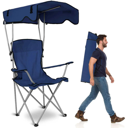 Chaise de camping avec auvent